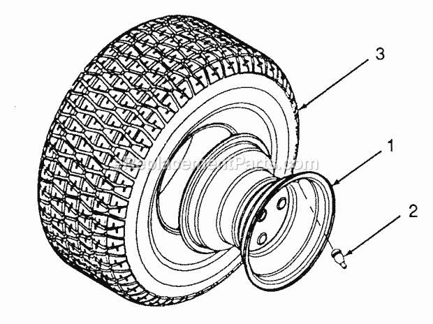 Drive Wheel Diagram and Parts List for Z48 53AC355M100 Cub Cadet Lawn Mower